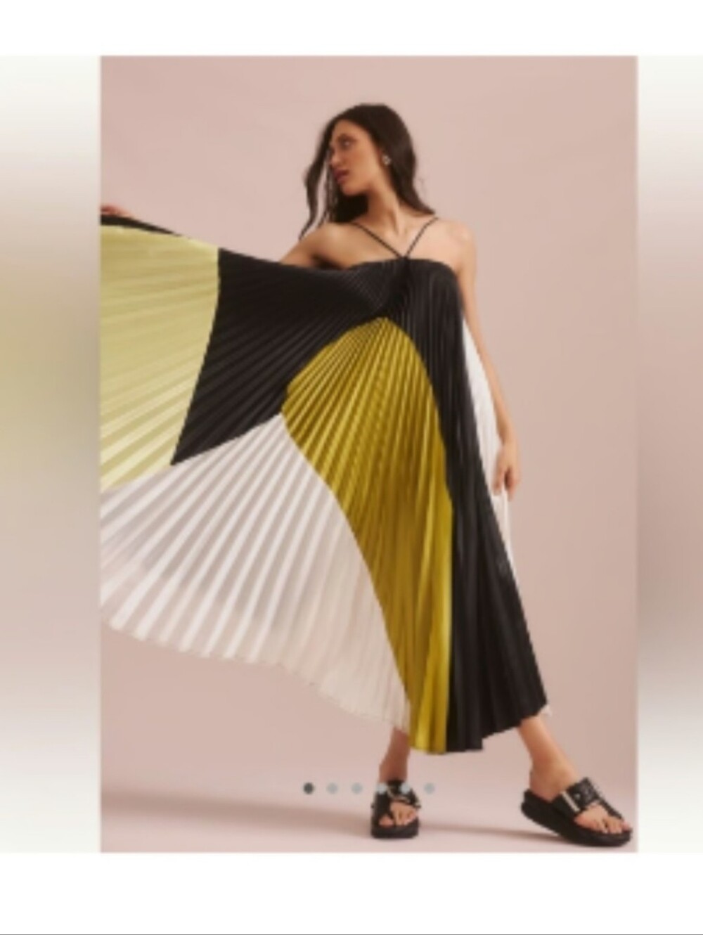 Delfie Collective Convertible Pleated Midi Dress